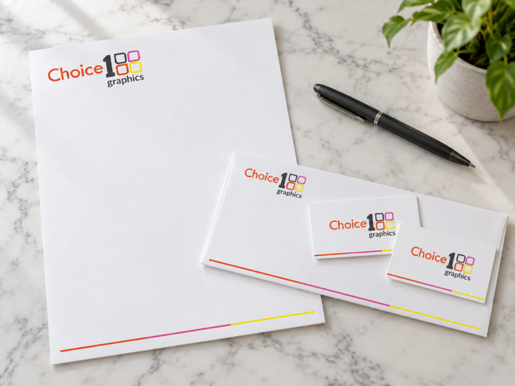 Branded letterhead, envelope and business cards