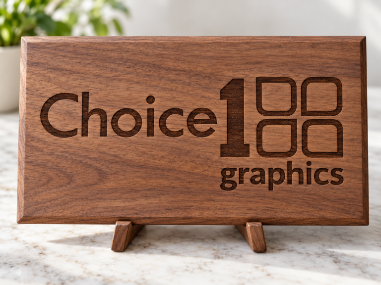 Laser-engraved walnut wood plaque